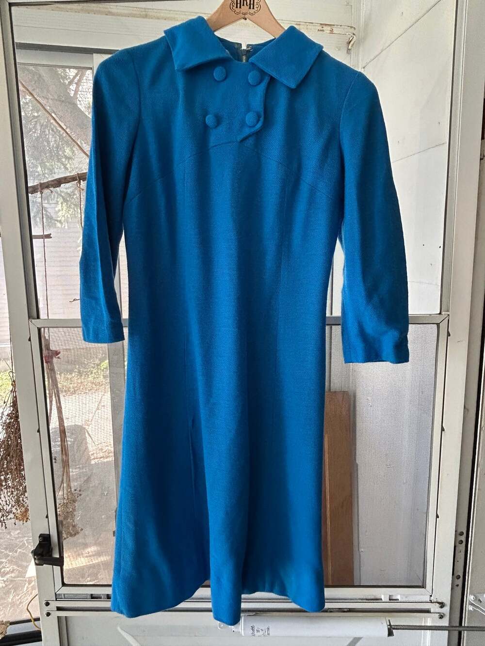 60s VTG W Sz 4 Mod Collared Button Front Blue Dress by Puritan Forever Young
